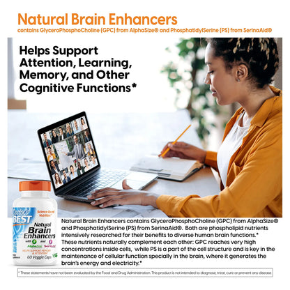 Doctor's Best Potenciadores Cerebrales Naturales 60 Cápsulas Veganas Sin Gluten