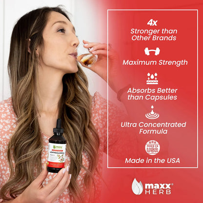 Extracto De Ashwagandha Liquido Alta Potencia 4 Oz Resistencia Memoria Sistema Inmunologico