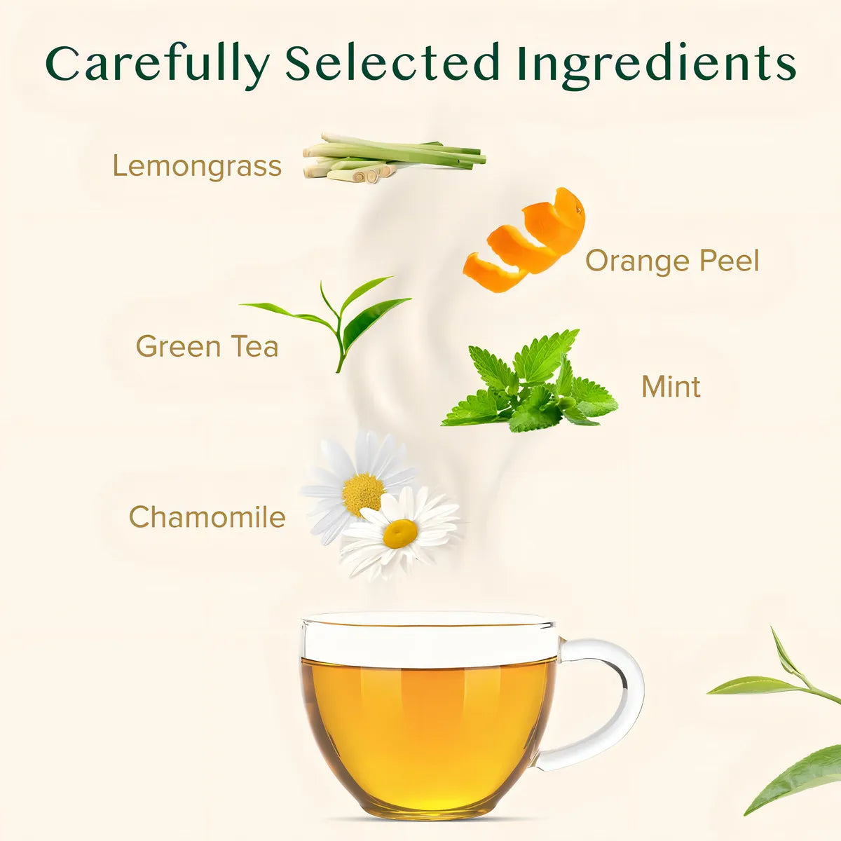 Té Verde Cítrico Manzanilla Y Menta Vahdam 100G Hojas Sueltas Antioxidante Relajante