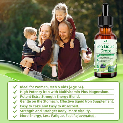 Gotas De Hierro Liquido Para Anemia Con Vitamina C Y B12 Energia Y Vitalidad