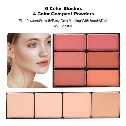 Kit Maquillaje Profesional 58 Colores Sombras Rubores Polvos Y Pinceles