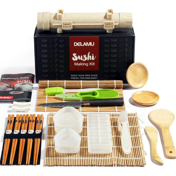 Kit Para Hacer Sushi 21 En 1 Con Esterillas De Bambu Delamu Todo Incluido