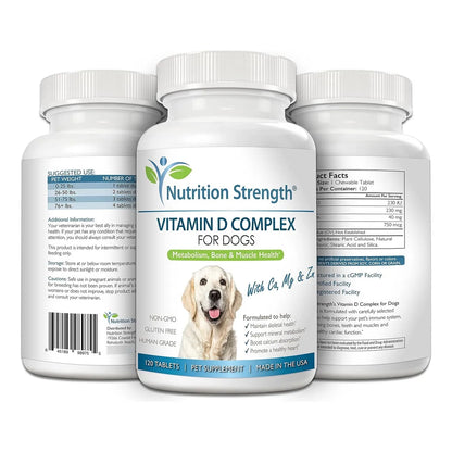 Vitamina D Perros Calcio Magnesio Zinc Dientes Fuertes Huesos Sanos 120 Tabletas