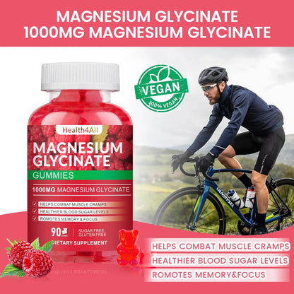 Gomitas De Magnesio Y Potasio 1000 Mg Sin Azúcar Para Relajación y Energía