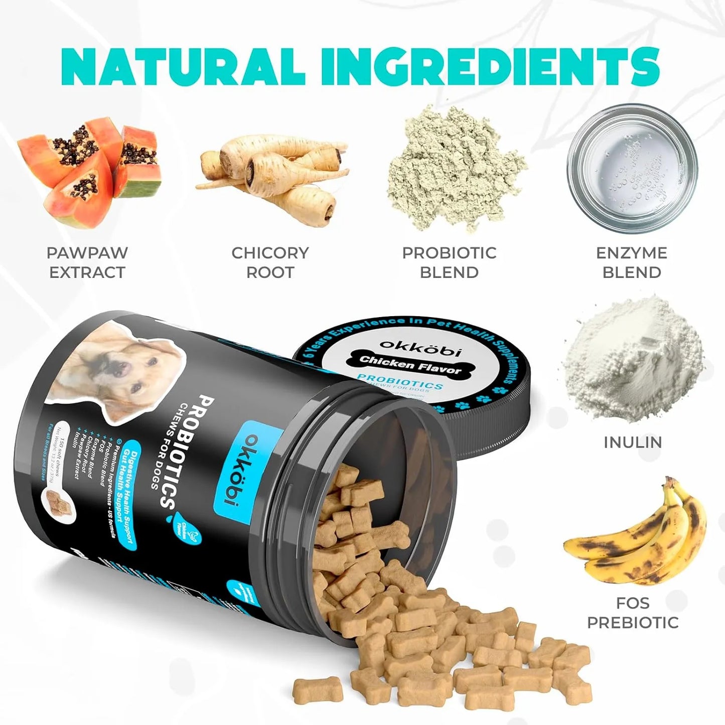 Probióticos Masticables Para Perros 150 Unidades Salud Digestiva E Inmunidad