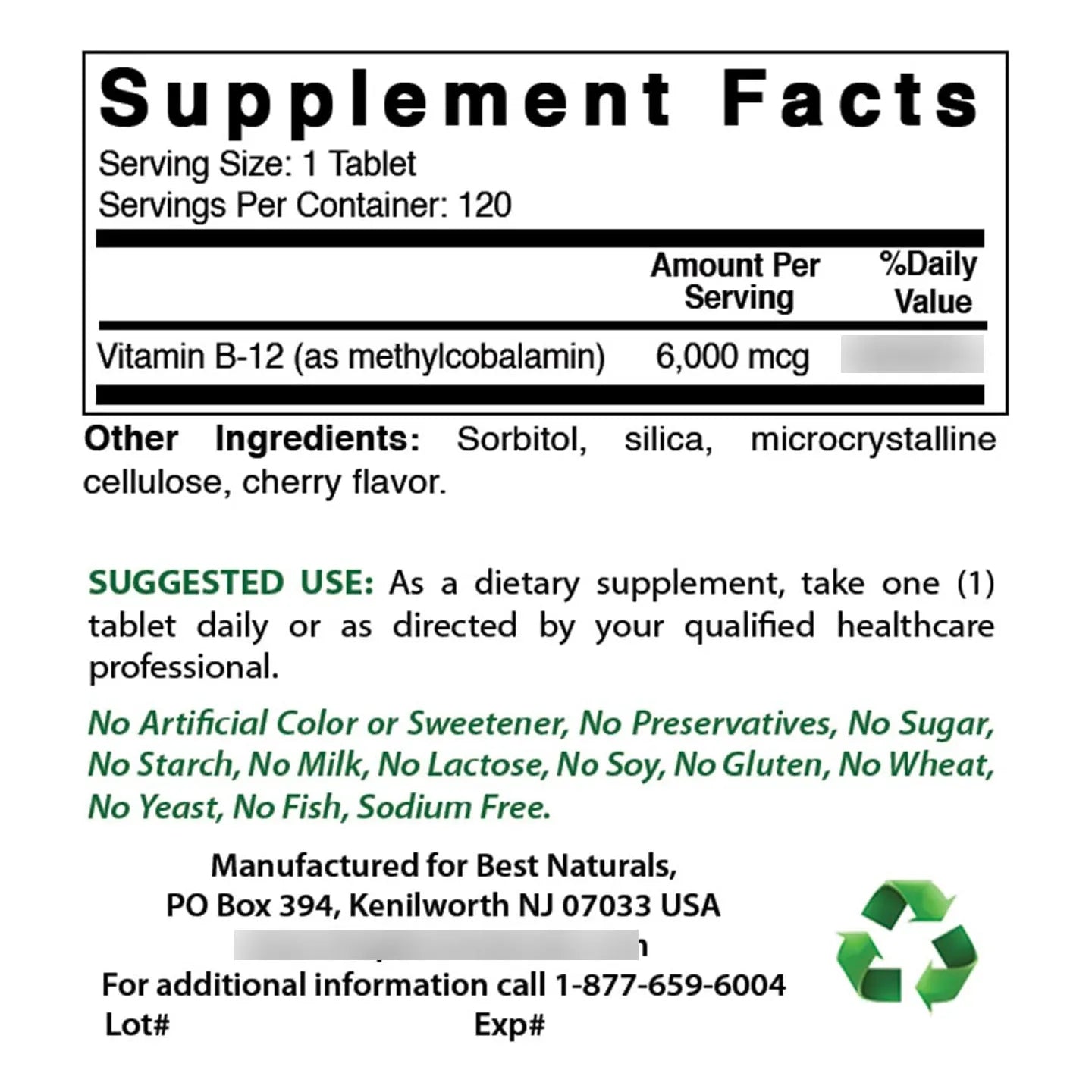 Vitamina B12 Metilcobalamina 6000 Mcg 120 Comprimidos Sublinguales Energia Y Memoria