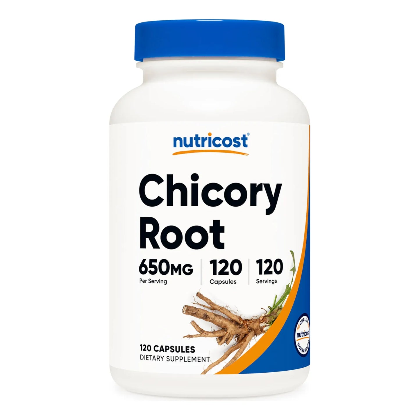 Raíz De Achicoria 650 Mg 120 Cápsulas Natural Sin OMG Sin Gluten