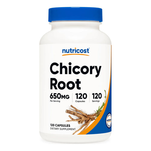 Raíz De Achicoria 650 Mg 120 Cápsulas Natural Sin OMG Sin Gluten