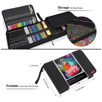 Kit Completo 136 Piezas Dibujo Profesional Grafito Carbon Acuarela Colores Metalicos