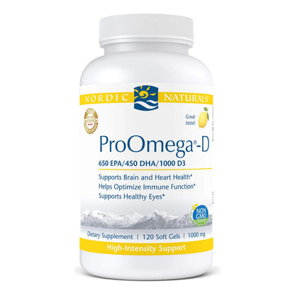 Aceite De Pescado Proomega D Sabor Limon 120 Geles Suaves Con Omega 3 Y Vitamina D3