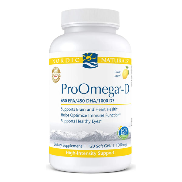 Aceite De Pescado Proomega D Sabor Limon 120 Geles Suaves Con Omega 3 Y Vitamina D3