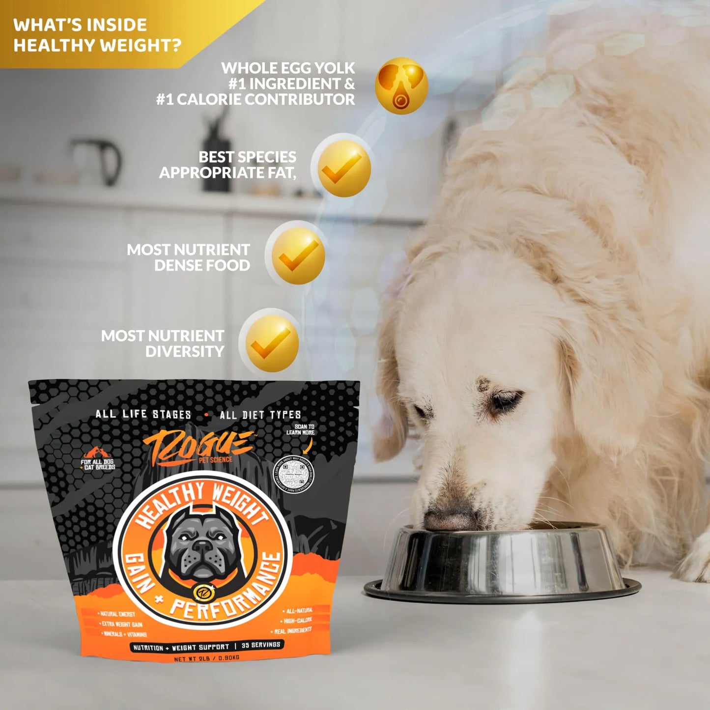 Alimento Calórico Natural Para Perros Y Gatos Peso Saludable Aumento De Masa Muscular
