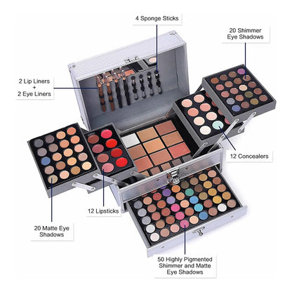 Kit Maquillaje 132 Colores Estuche Profesional Somos Importaciones Gold