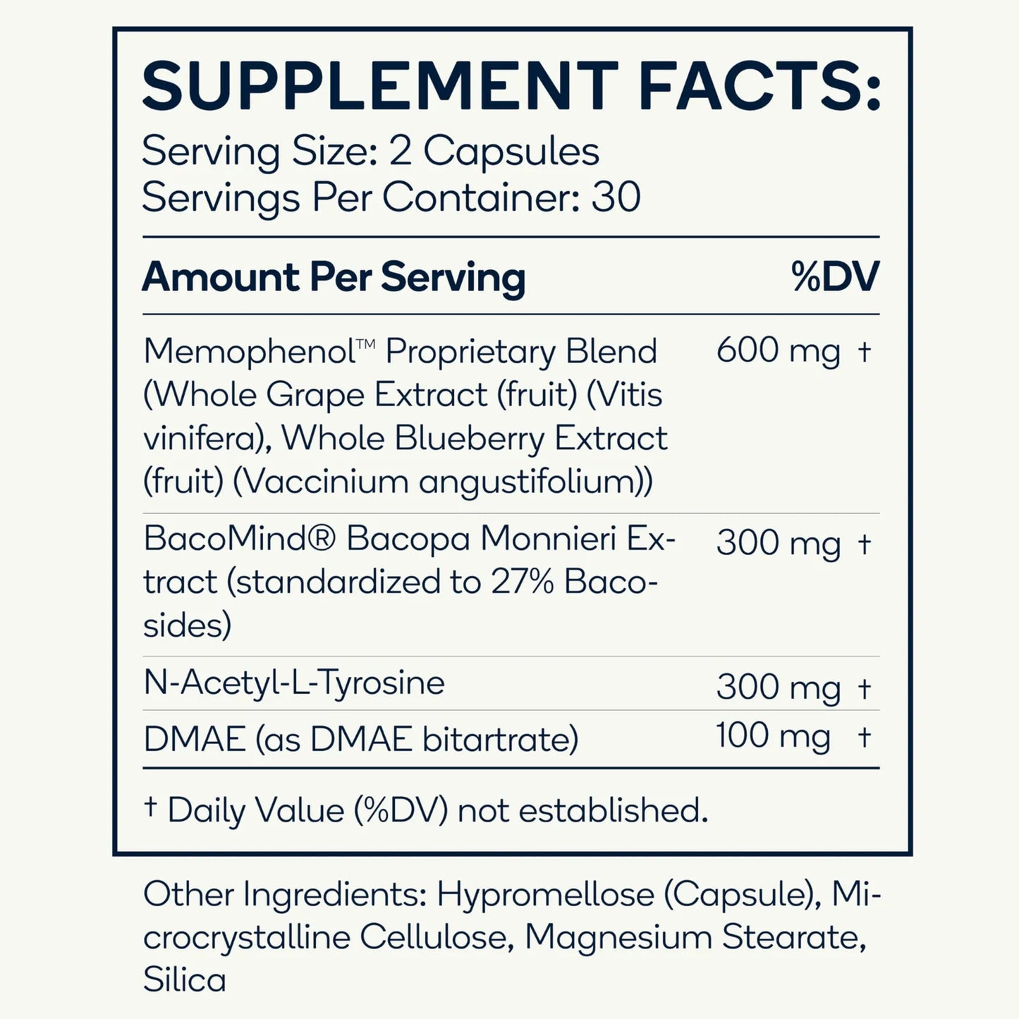 Focus Suplemento Nootropico Natural Memofenol Bacopa Dmae 60 Capsulas