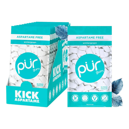 Pur Chicle Menta Fresca 100 Xilitol Sin Azucar Vegano 12 Unidades