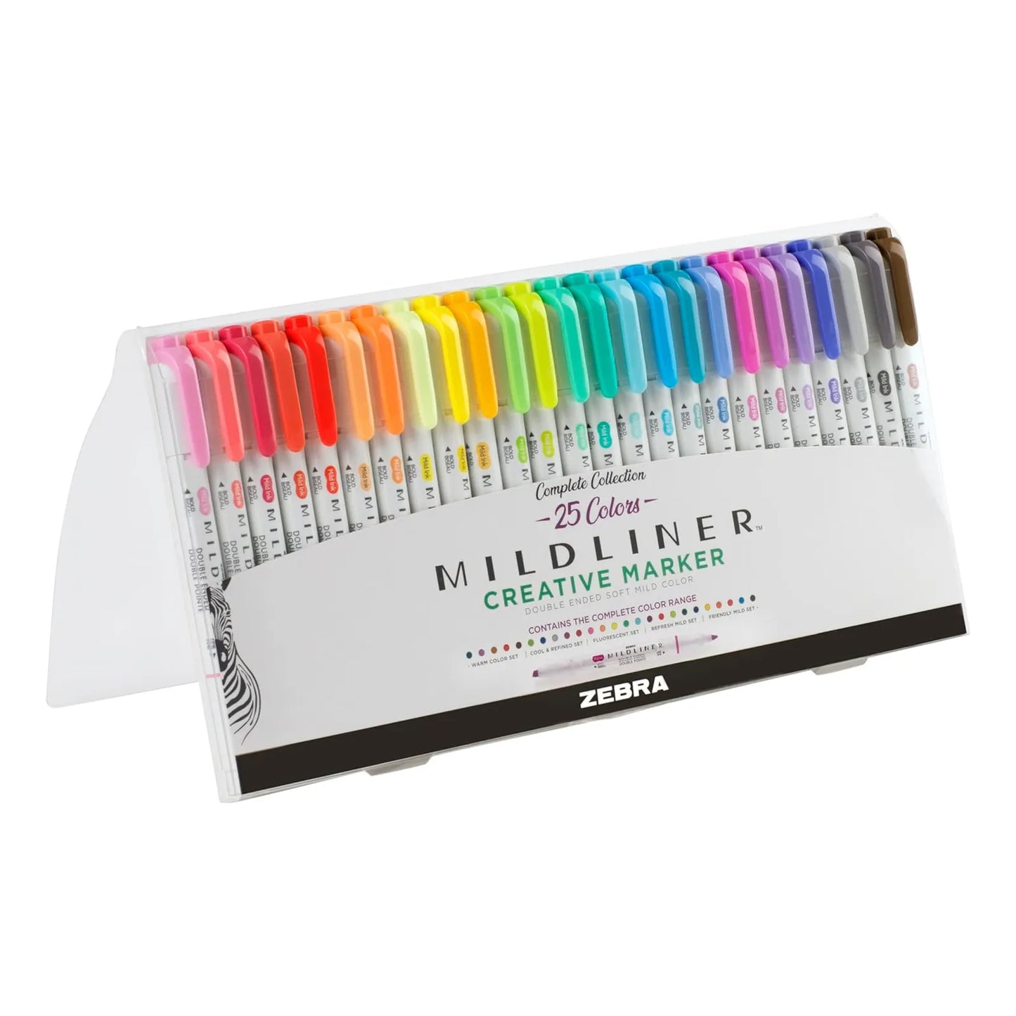 Rotuladores Mildliner Zebra Pen Surtido 25 Unidades Punta Doble Colores Vibrantes