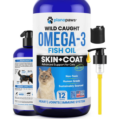 Aceite De Pescado Omega 3 Líquido Para Gatos Con Vitaminas Soporte Articulaciones Y Piel