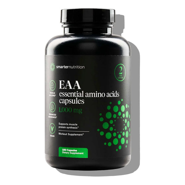 Cápsulas Aminoácidos Esenciales 180 Unidades Smarter Nutrition EAA Masa Muscular