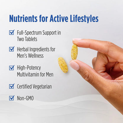Multivitamínico Extra Fuerte Para Hombres Energía Apoyo Óseo 20 Nutrientes 60 Tabletas