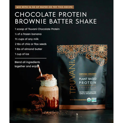 Proteina De Guisante En Polvo Chocolate Organico Truvani 20g Vegana Keto Sin Gluten