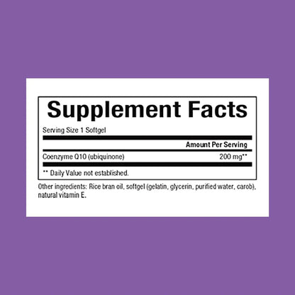 Coenzima Q10 200 Mg Alta Potencia Soporte Cardíaco Y Energético Natural Factors