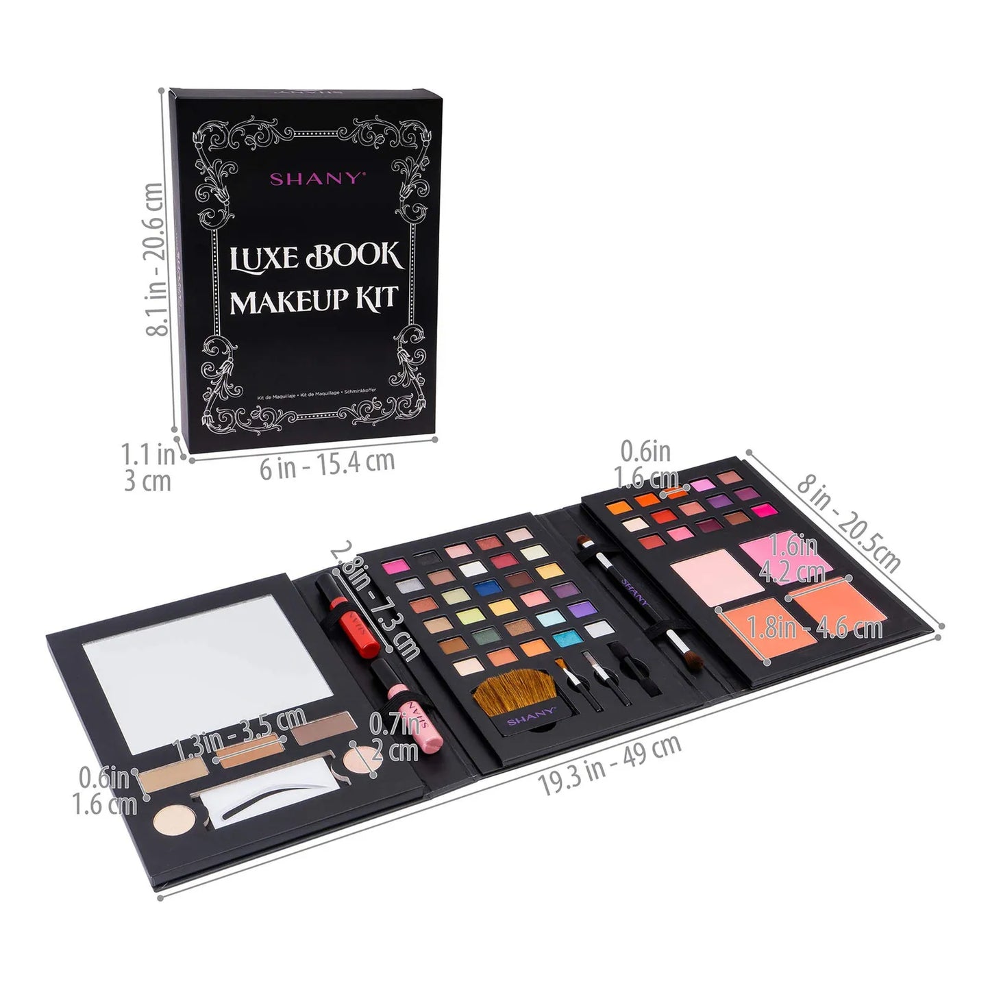 Luxe Book Juego De Maquillaje Todo En Uno 30 Sombras 15 Labiales Kit Viaje