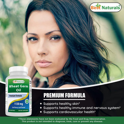 Aceite De Germen De Trigo 1130 Mg 120 Capsulas Blandas Piel Radiante Y Salud Cardiovascular