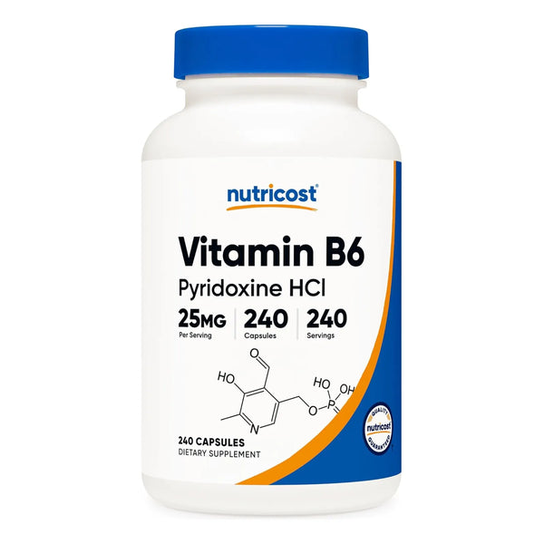 Vitamina B6 Piridoxina HCL 25 Mg 240 Capsulas Energia Y Bienestar