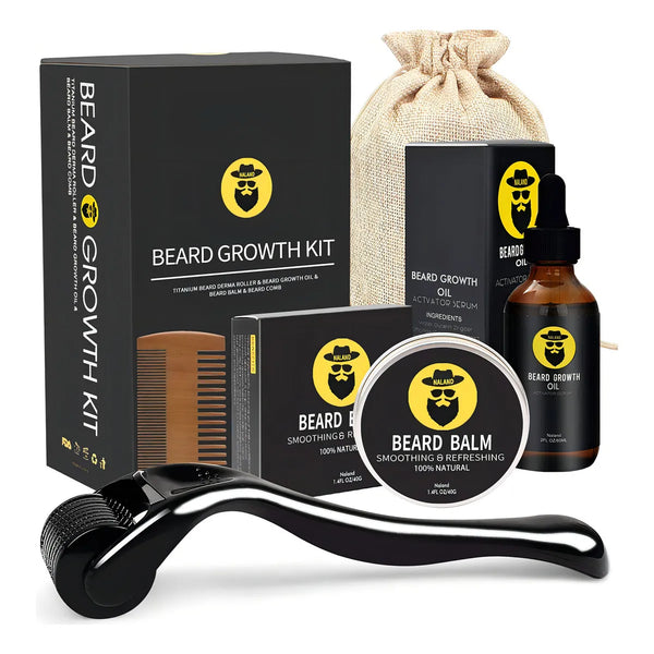 Kit Crecimiento Barba Derma Roller Piel Mas Fuerte Y Saludable