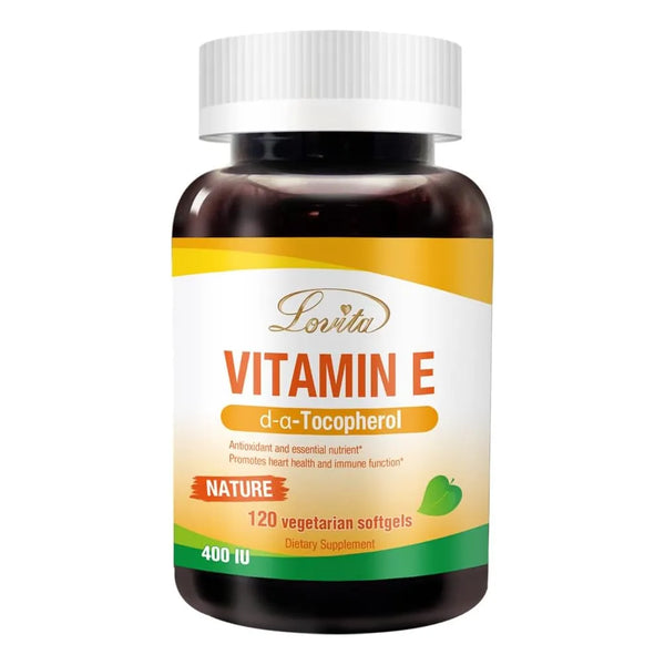 Capsulas Blandas Vitamina E 400 Ui Natural Lovita Piel Cabello Uñas Vegano