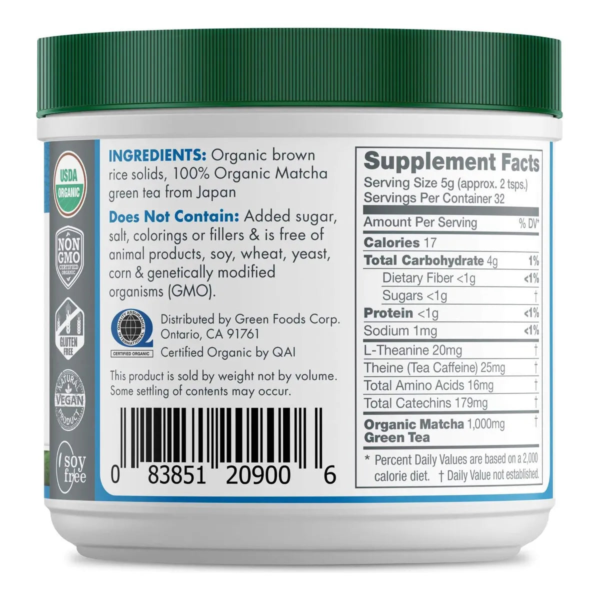 Té Verde Matcha Orgánico En Polvo 100g Energía Natural Antioxidante