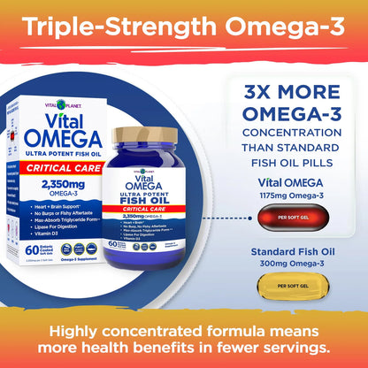 Aceite De Pescado Omega 3 2350 Mg EPA DHA DPA Suplemento Para Corazon Y Cerebro