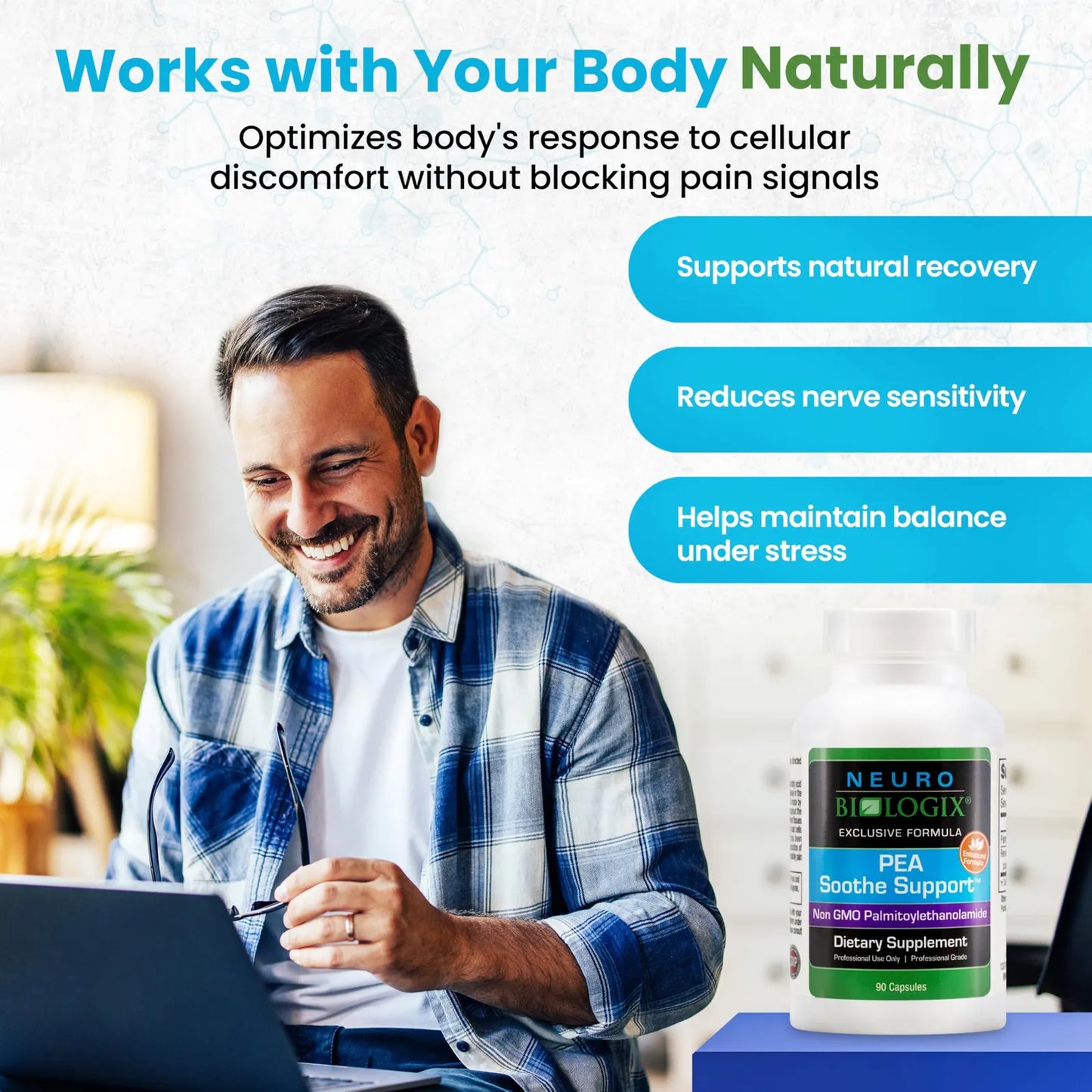 Fórmula Natural PEA Alivio Sensibilidad Soporte Nervioso Resveratrol