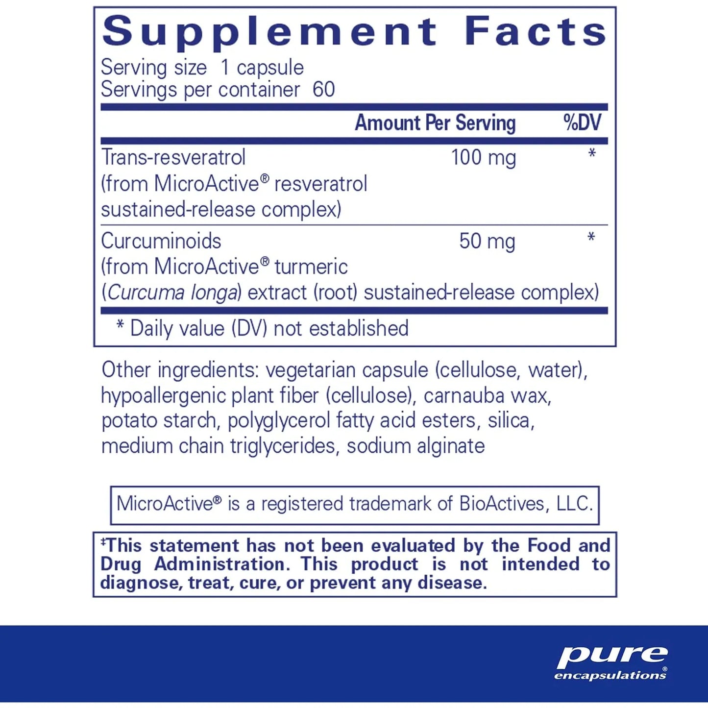Capsulas Hipoalergenicas Longevidad Apoyo Cardiovascular Resveratrol Curcumina