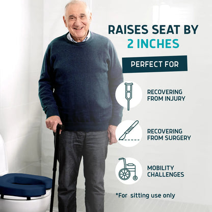Elevador De Asiento Inodoro Personas Mayores 5 Cm Comodidad Seguridad