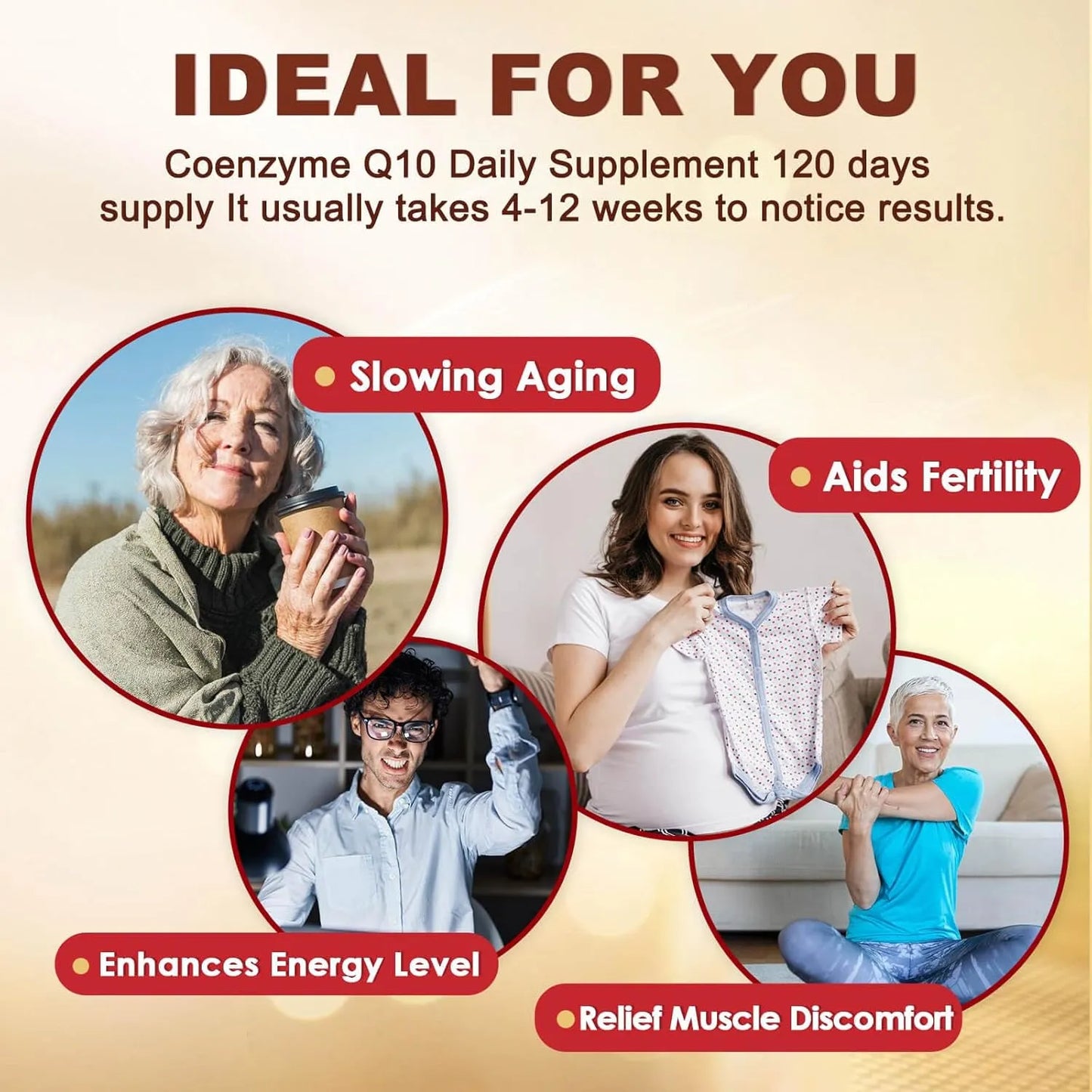 Coenzima Q10 400mg Con PQQ Omega 3 Y Vitamina E Suplemento Energía Cardíaca