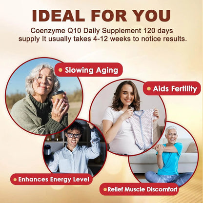 Coenzima Q10 400mg Con PQQ Omega 3 Y Vitamina E Suplemento Energía Cardíaca