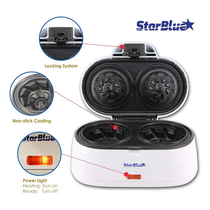 Máquina Para Hacer Gofres Doble Starblue Blanco Desayunos Perfectos En Minutos
