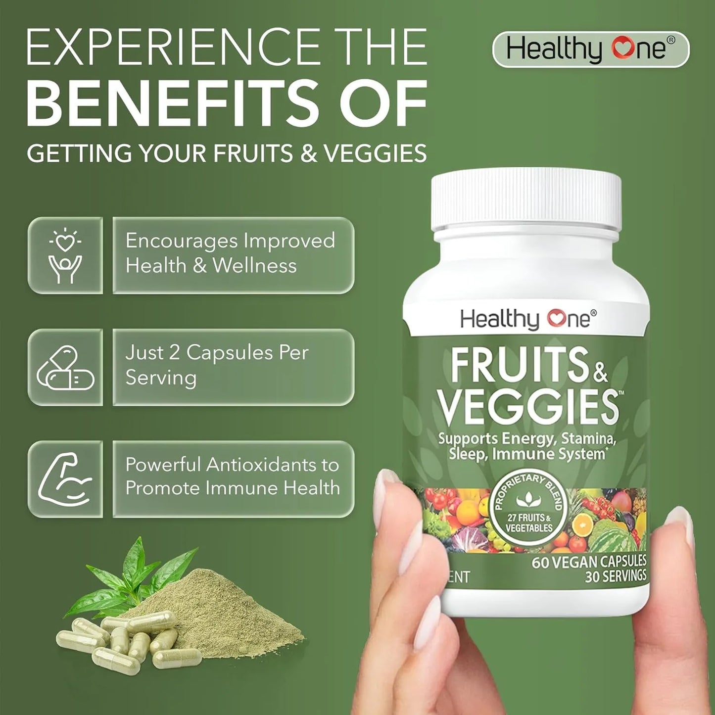 Suplemento 27 Frutas Y Verduras En Capsulas Nutricion Integral Healthy One