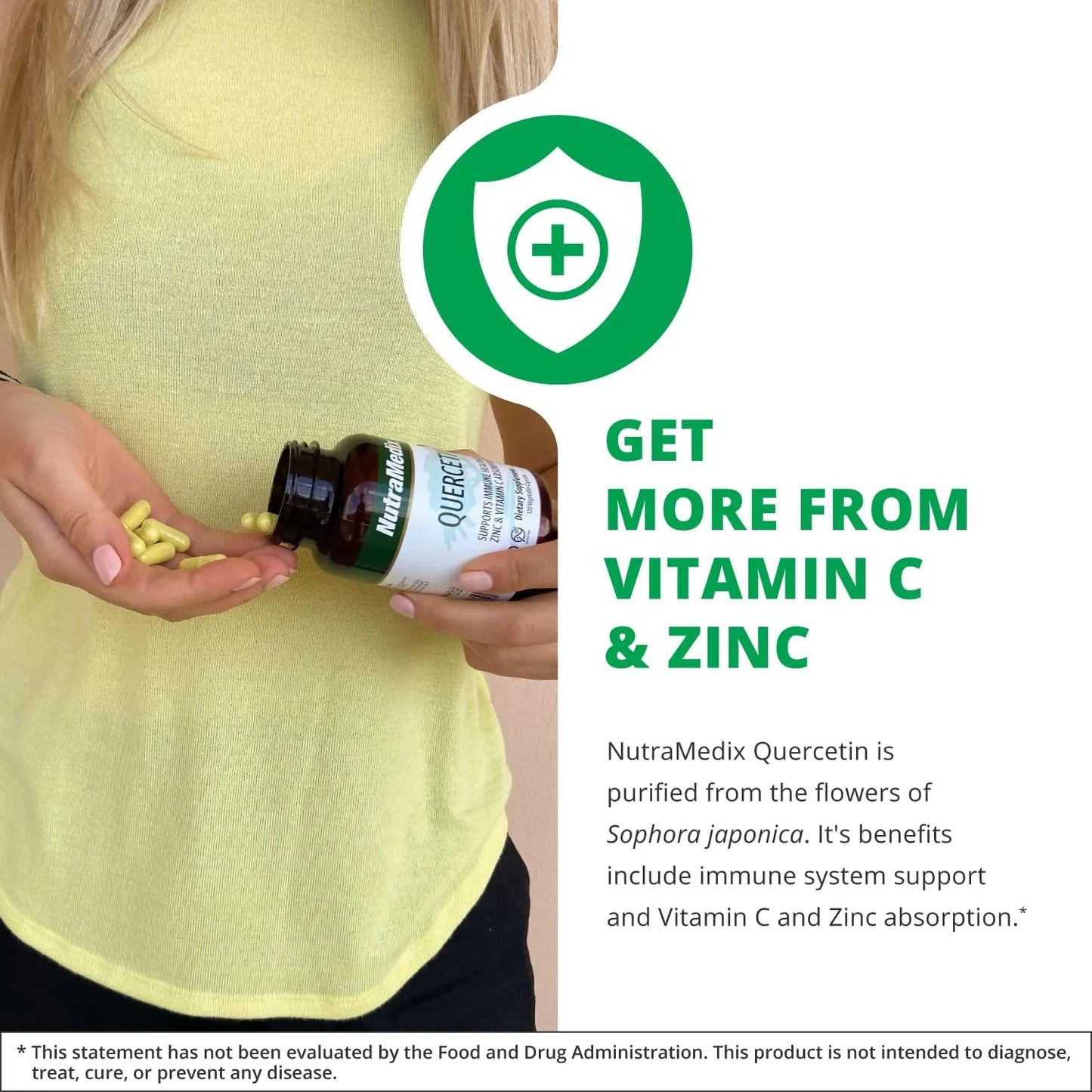 Capsulas De Quercetina 500 Mg Antioxidante Y Apoyo Inmunologico NutraMedix 120 Unidades