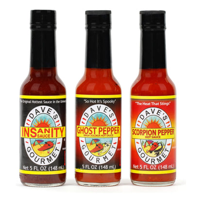 Paquete De Salsa Picante Gourmet Daves 3 Botellas 148 Ml Super Picante