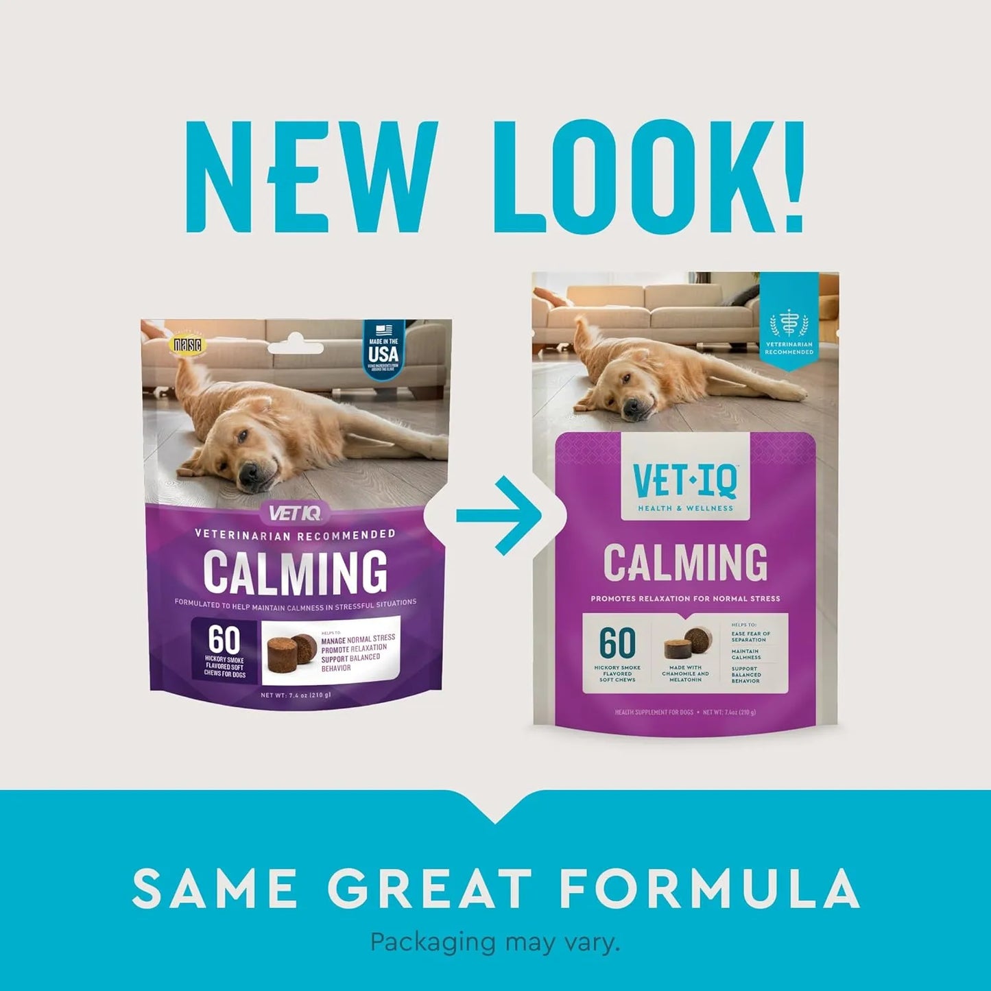 Masticables Calmantes Para Perros Alivio Estrés Y Ansiedad VetIQ 60 Unidades