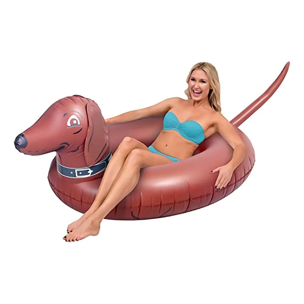 Balsa Inflable Gofloats Wiener Dog Party Tube Flotador Divertido Y Resistente