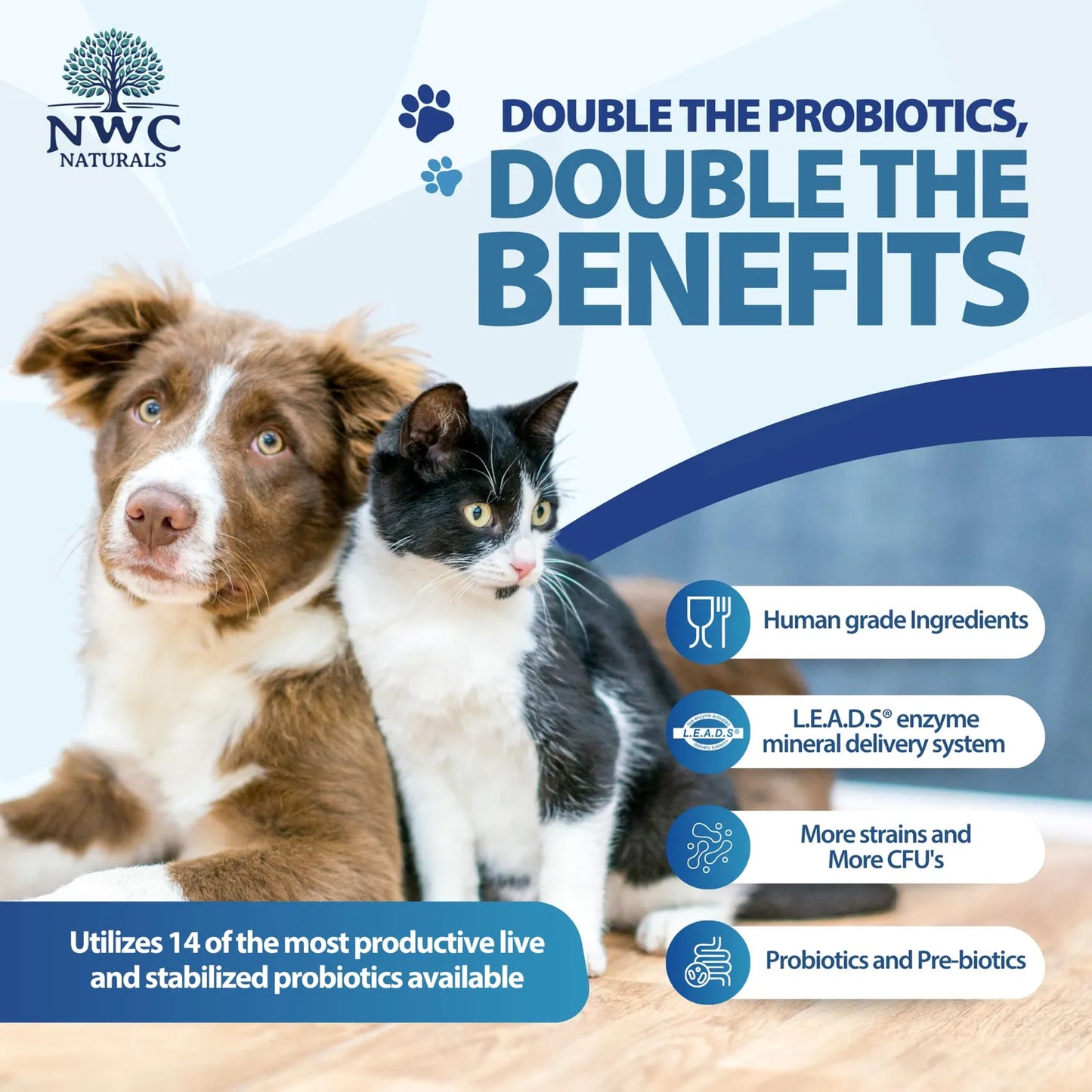 Total-Biotics Probióticos Para Perros Y Gatos Con Prebióticos Salud Intestinal Premium