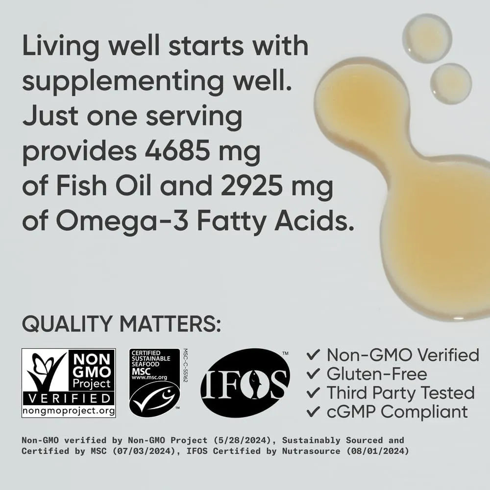 Aceite De Pescado Omega 3 Sabor Limon 4685 Mg Sports Research