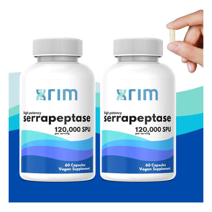Suplemento De Enzima Serrapeptasa 120000 SPU 60 Cápsulas Veganas Respiración Y Digestión Óptimas