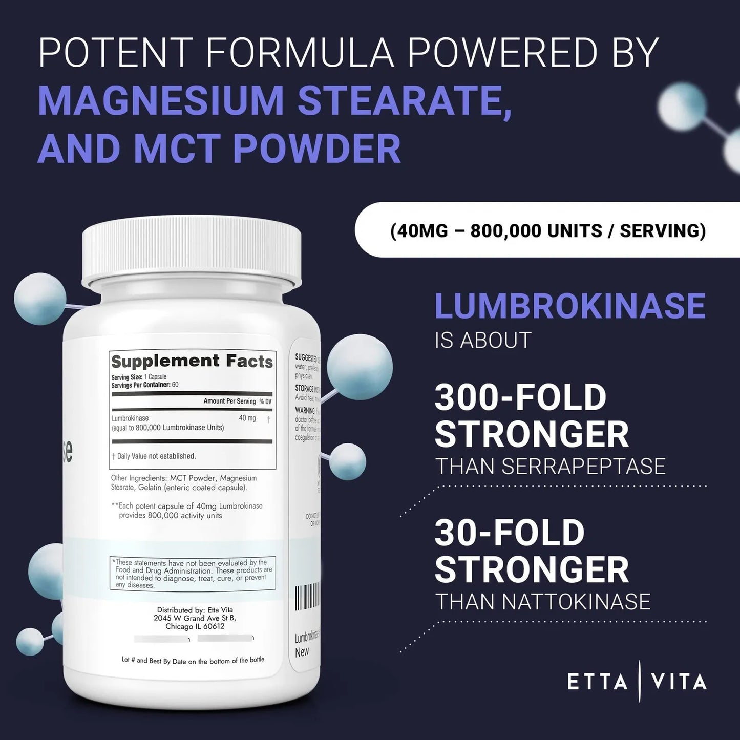 Cápsulas De Lumbroquinasa 40 Mg 800000 Unidades Apoyo Cardiovascular Y Digestivo