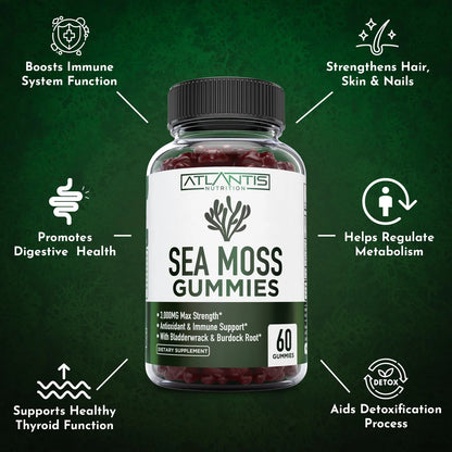 Gomitas De Musgo Marino Irlandés 3000 Mg Con Vitaminas Y Minerales