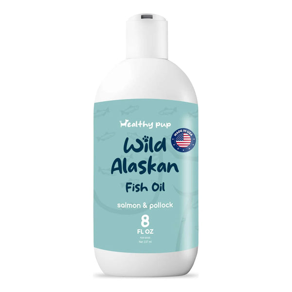 Aceite De Salmón Salvaje De Alaska Para Perros Con Abadejo 8 Oz Omega 3 EPA DHA