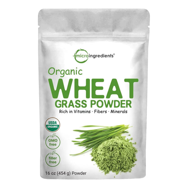 Hierba De Trigo Organica En Polvo 16 Onzas Superalimento Rico En Vitaminas Y Minerales